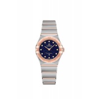 Replica Omega Constellation Manhattan Quartz 25mm Blue Dial Diamond Rose Gold and Women‘s Watch 131.20.25.60.53.002