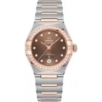 Replica Omega Constellation Manhattan Chronometer 29mm Brown Dial Diamond Rose Gold and Women‘s Watch 131.25.29.20.63.001