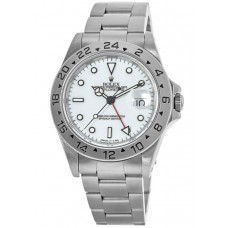 Replica Rolex Explorer ll White Dial Steel Band Holes Men‘s Watch 16570-White-PO