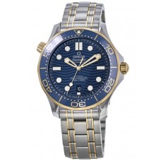 Replica Omega Seamaster Diver 300 M Blue Dial Gold &Steel Men‘s Watch 210.20.42.20.03.001