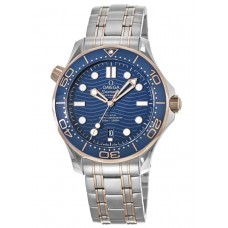 Replica Omega Seamaster Diver 300m Co-Axial Master Chronometer 42mm Blue Dial Gold &Steel Men‘s Watch 210.20.42.20.03.002