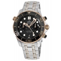 Replica Omega Seamaster 300 Master Co-Axial Chronometer Chronograph Black Dial Steel &Sedna Gold Men‘s Watch 210.20.44.51.01.001