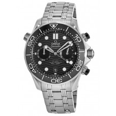Replica Omega Seamaster Diver 300 M 44mm Chronograph Black Dial Steel Men‘s Watch 210.30.44.51.01.001