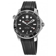 Replica Omega Seamaster Diver 300 M Black Dial Rubber Strap Men‘s Watch 210.32.42.20.01.001