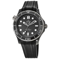 Replica Omega Seamaster Diver 300 M Titanium Black Ceramic Case Rubber Strap Men‘s Watch 210.92.44.20.01.001