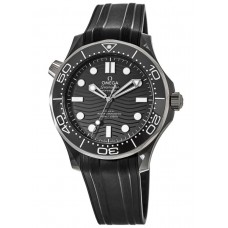 Replica Omega Seamaster Diver 300 M Titanium Black Ceramic Case Rubber Strap Men‘s Watch 210.92.44.20.01.001