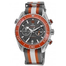 Replica Omega Seamaster Planet Ocean 600M Chronograph 45.5mm Grey Dial Nato Strap Men‘s Watch 215.32.46.51.99.001
