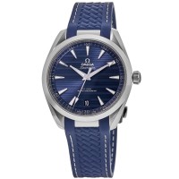 Replica Omega Seamaster Aqua Terra 150m Master Co-Axial Blue Dial Rubber Strap Men‘s Watch 220.12.41.21.03.007