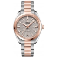 Replica Omega Seamaster Aqua Terra 150m Master Co-Axial Chronometer 34 MM Grey Dial Sedna? Gold and Women‘s Watch 220.20.34.20.06.001
