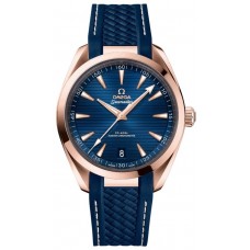 Replica Omega Seamaster Aqua Terra 150m Master Co-Axial Chronometer 41 MM Blue Dial Blue Rubber Strap Men‘s Watch 220.52.41.21.03.001