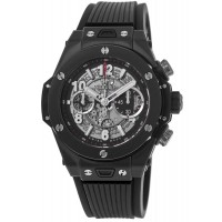 Replica Hublot Big Bang Unico Black Magic Ceramic Rubber Strap Men‘s Watch 411.CI.1170.RX