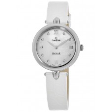Replica Omega De Ville Prestige Quartz 27.4mm Dewdrop Mother of Pearl Diamond Dial Women‘s Watch 424.13.27.60.55.001