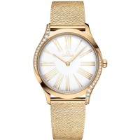 Replica Omega De Ville Tresor White Dial Diamond Yellow Gold Women‘s Watch 428.55.36.60.04.001