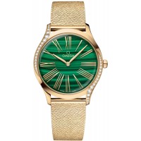Replica Omega De Ville Tresor Green Dial Diamond Yellow Gold Women‘s Watch 428.55.36.60.99.003