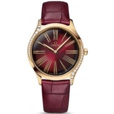 Replica Omega De Ville Tresor Rose Gold Burgundy Women‘s Watch 428.58.36.60.11.001