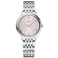 Replica Omega De Ville Prestige Quartz 30mm Rose Dial Steel Women‘s Watch 434.10.30.60.02.001