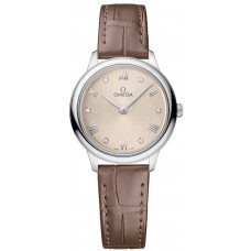 Replica Omega De Ville Prestige Quartz 27.5mm Off White Diamond Dial Women‘s Watch 434.13.28.60.59.001