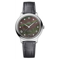 Replica Omega De Ville Prestige Co-Axial Master Chronometer 34mm Black Mother of Pearl Diamond Dial Women‘s Watch 434.13.34.20.57.001