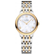 Replica Omega De Ville Prestige Quartz 27.5mm Mother of Pearl Dial 18k Yellow Gold and Steel Women‘s Watch 434.20.28.60.05.001 Replica Omega De Ville Prestige Quartz 27.5mm Mother of Pearl Dial 18k Yellow Gold and Steel Women‘s Watch 434.20.28.60.05.001