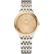 Replica Omega De Ville Prestige Quartz 30mm Gold Dial 18k Yellow Gold and Steel Women‘s Watch 434.20.30.60.08.001 Replica Omega De Ville Prestige Quartz 30mm Gold Dial 18k Yellow Gold and Steel Women‘s Watch 434.20.30.60.08.001