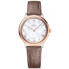 Replica Omega De Ville Prestige Quartz 30mm Mother of Pearl Diamond Dial Women‘s Watch 434.23.30.60.55.001