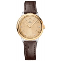 Replica Omega De Ville Prestige Quartz 30mm Gold Diamond Dial Women‘s Watch 434.23.30.60.58.001