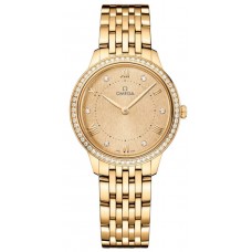 Replica Omega De Ville Prestige Quartz 30mm Gold Dial Diamond 18k Yellow Gold Women‘s Watch 434.55.30.60.58.001 Replica Omega De Ville Prestige Quartz 30mm Gold Dial Diamond 18k Yellow Gold Women‘s Watch 434.55.30.60.58.001
