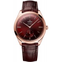 Replica Omega De Ville Tresor Red Dial 18K Rose Gold Men‘s Watch 435.53.40.21.11.002