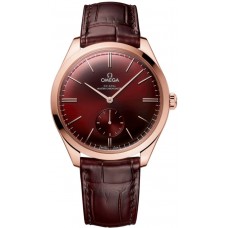 Replica Omega De Ville Tresor Red Dial 18K Rose Gold Men‘s Watch 435.53.40.21.11.002