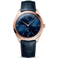 Replica Omega De Ville Tresor Blue Dial 18K Rose Gold Men‘s Watch 435.53.40.22.03.001