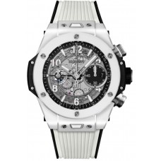 Replica Hublot Big Bang Unico White Ceramic Skeleton Dial Rubber Strap Men‘s Watch 441.HX.1171.RX