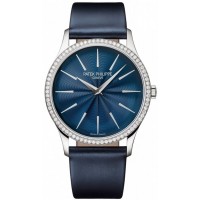 Replica Patek Philippe Calatrava Blue Dial Diamond Women‘s Watch 4997/200G-001