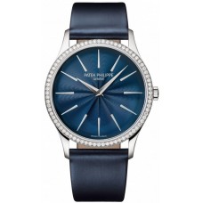 Replica Patek Philippe Calatrava Blue Dial Diamond Women‘s Watch 4997/200G-001