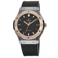 Replica Hublot Classic Fusion Automatic Black Dial 18kt Gold &Titanium Case Rubber Strap Men‘s Watch 511.NO.1181.RX