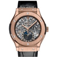 Replica Hublot Classic Fusion Aerofusion Moon Phase Sapphire Dial Black Rubber Strap Men‘s Watch 517.OX.0170.LR