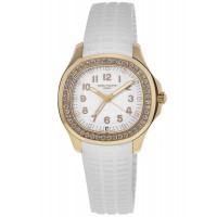 Replica Patek Philippe Aquanaut White Dial Diamond Composite Strap Women‘s Watch 5269/200R-001