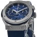 Replica Hublot Classic Fusion Chronograph Titanium Blue Dial Rubber Strap Men‘s Watch 541.NX.7170.RX