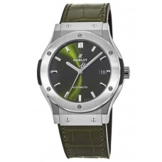 Replica Hublot Classic Fusion Automatic Green Dial 42mm Titanium Men‘s Watch 542.NX.8970.LR