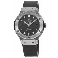 Replica Hublot Classic Fusion 38mm Black Dial Titanium Case Rubber Strap Unisex Watch 565.NX.1171.RX
