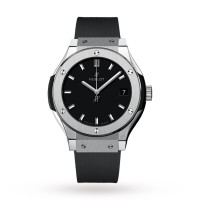 Replica Hublot Classic Fusion 33mm Titanium Case Rubber Strap Women‘s Watch 581.NX.1470.RX