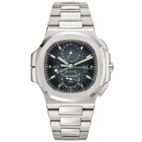 Replica Patek Philippe Nautilus Travel Time Chronograph Blue-Black Dial Steel Men‘s Watch 5990/1A-011