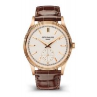 Replica Patek Philippe Calatrava Small Seconds Silvery Grained Dial Men‘s Watch 6119R-001