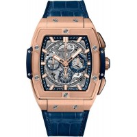 Replica Hublot Spirit of Big Bang Chronograph King Gold Blue Leather Men‘s Watch 641.OX.7180.LR