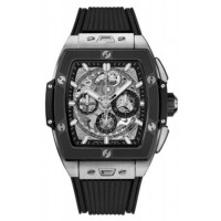 Replica Hublot Big Bang Chronograph Skeleton Dial Rubber Strap Men‘s Watch 642.NM.0170.RX