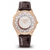 Replica Patek Philippe Complications World Time Rose Gold Diamond Unisex Watch 7130R-013