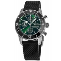 Replica Breitling Superocean Heritage Chronograph 44 Green Dial Rubber Strap Men‘s Watch A13313121L1S1