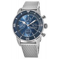 Replica Breitling Superocean Heritage II Chronograph 44 Blue Dial Ceramic Bezel Steel Men‘s Watch A13313161C1A1