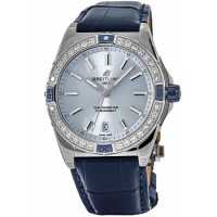 Replica Breitling Super Chronomat Automatic 38 Blue Dial Diamond Women‘s Watch A17356531C1P1
