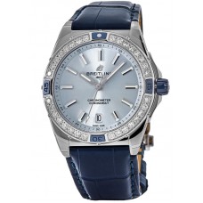 Replica Breitling Super Chronomat Automatic 38 Blue Dial Diamond Women‘s Watch A17356531C1P1