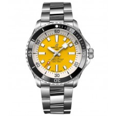 Replica Breitling Superocean Automatic 42 Yellow Dial Steel Men‘s Watch A17375211I1A1